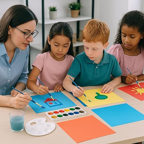 Miniatura 3 de Shindel 200 hojas de papel de construcción, 30 colores surtidos, papel de cartulina de arte de colores, suministros escolares a granel para niños,