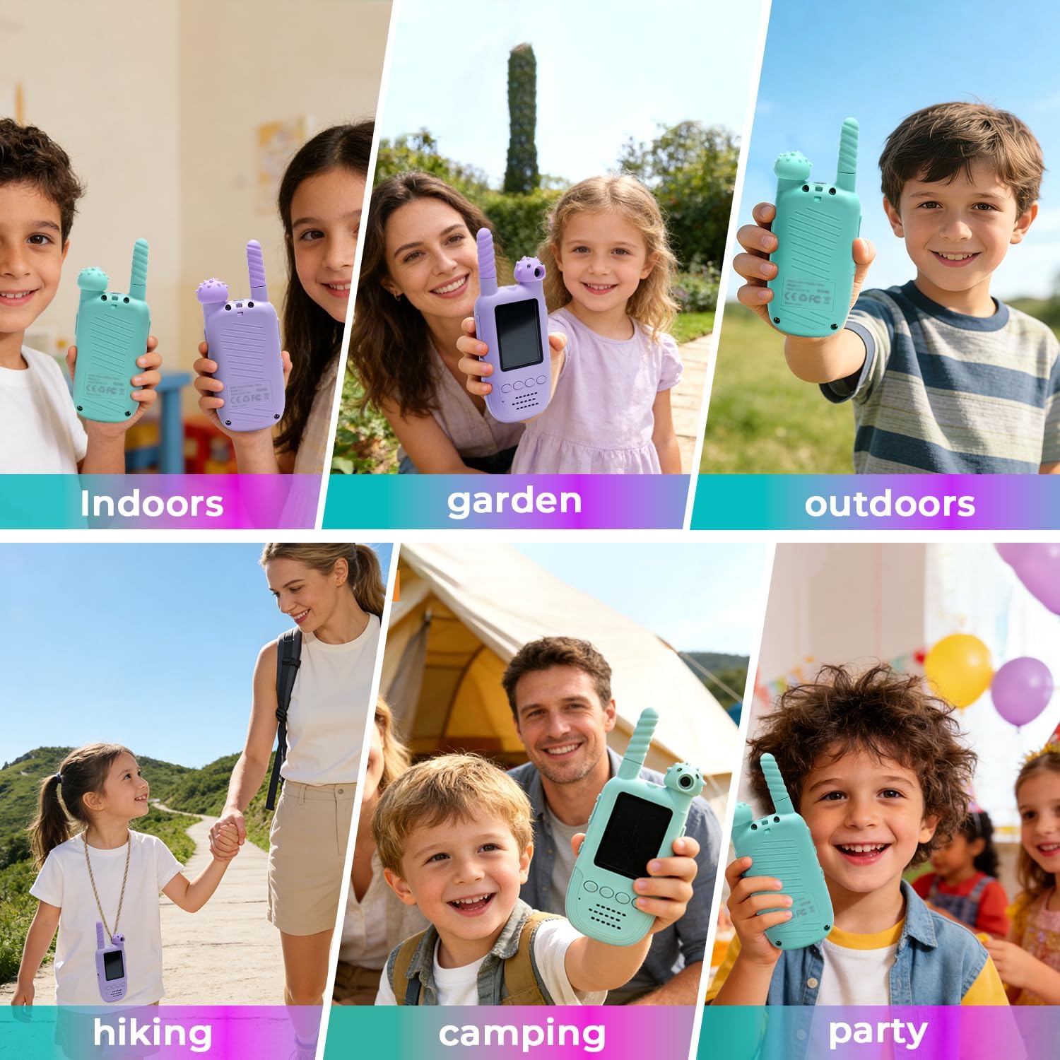 Kids Video Walkie Talkies, 2 Pack Long Range Walkie-Talkie for Kids, Rechargeable Video Call Toys with Camera for Indoor,Camping,Hiking,Travel,Christmas,Birthday Gift for Boys Girls Age 3-12