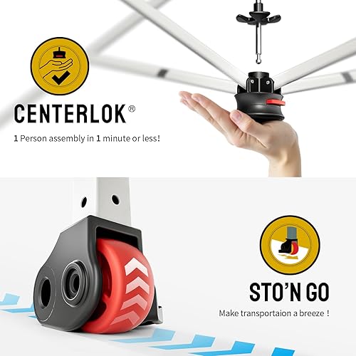 Miniatura 2 de CROWN SHADES Toldo desplegable de 10 x 10 pies  Tienda de campaña de playa con un solo empuje  Parasol al aire libre fácil para eventos, fiestas,