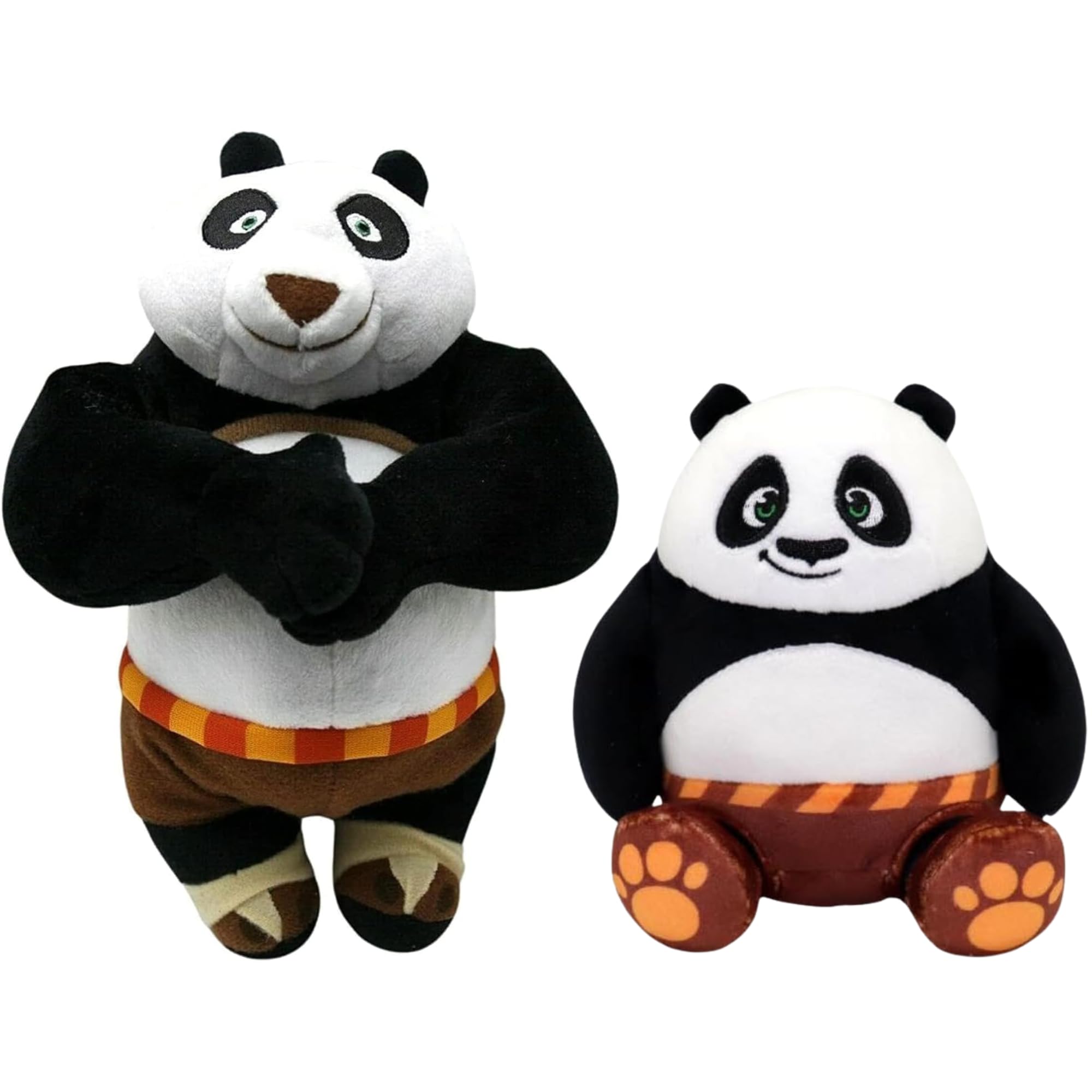 Mattel Kung Fu Panda Plush Twin Pack - Super Soft 20cm 8" Gift Quality Plush Po & 5" 12cm Squishy Plush Po