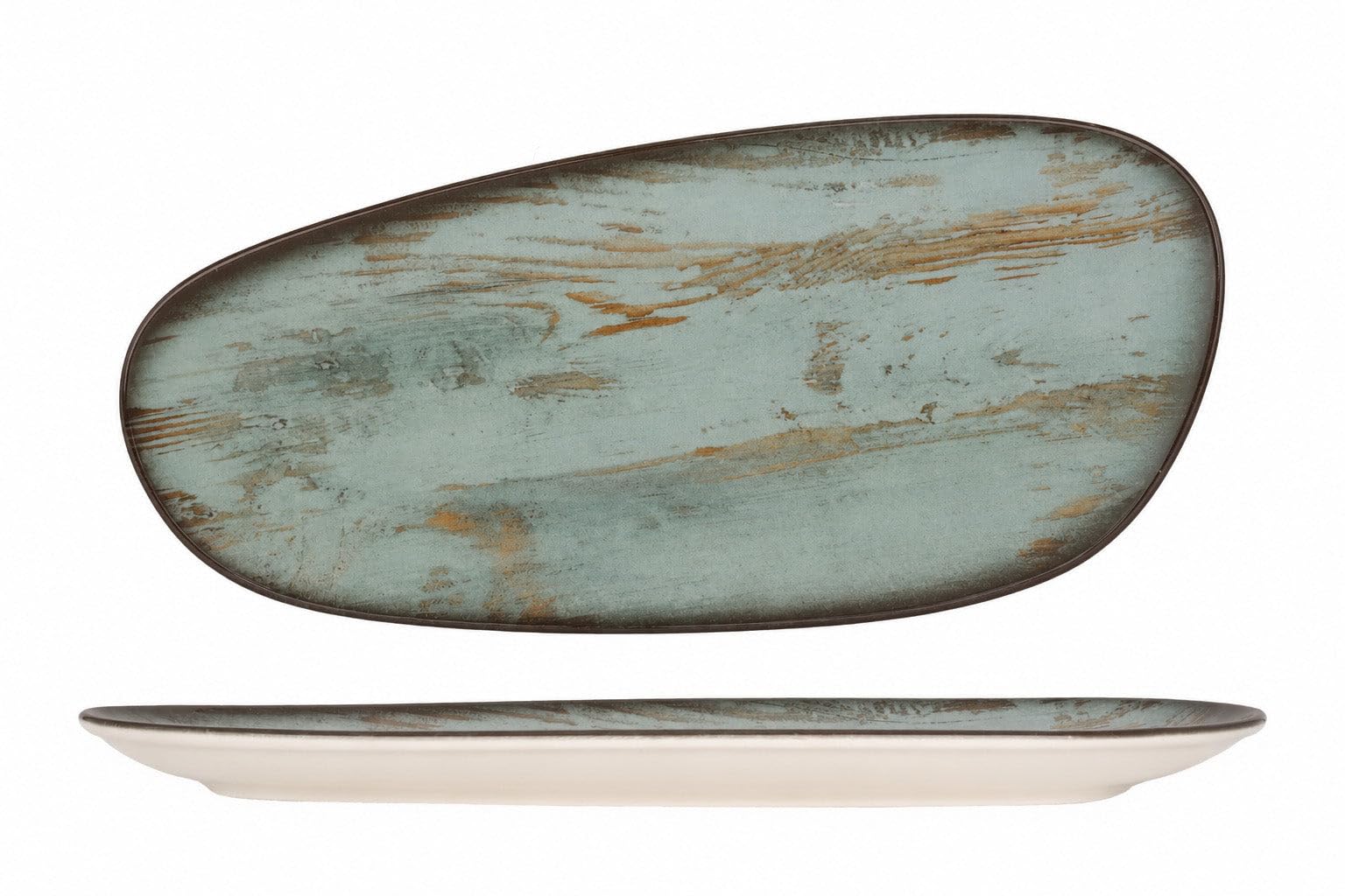 Bonna Placa de servicio - Madera - Porcelana - 36 cm - juego de 2