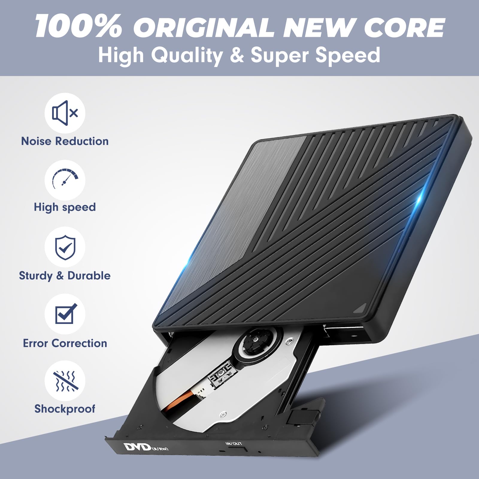 Lector DVD Externo ara PC, Lector CD Externo, USB 3.0 grabadora DVD Externa, Tarjetas SD TF y 2 Puertos USB,Disquetera Externa USB Win11/Win10/Win7/Win 8.1/Linux,Vista MacBook Mac OS