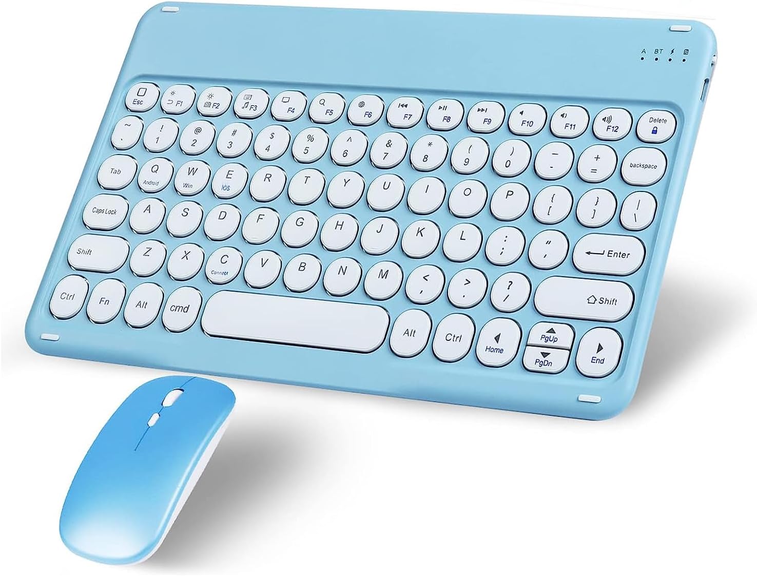 Wireless Bluetooth Keyboard and Mouse Combo Portable Mini Small Slim Compact Typewriter Ergonomic Travel Bluetooth Keyboard Mouse for iPhone iPad Mac MacBook Pro Laptop Android Phone Samsung Tablet