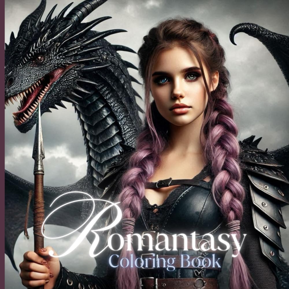 Romantasy Coloring Book (Volume 2): Creative Romantic Fantasy Coloring Pages Dragons, Wingleaders and More Designs for Teens, Adults Stress Relief and Fun (Romantasy Coloring Book Collection)