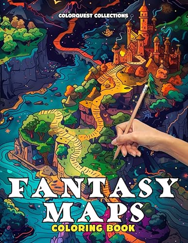 Fantasy Maps Coloring Book: Navigate and Color Your Adventures | Fantasy Gaming and Escaping Into a World of Artistic Imagination (Fantasy Maps Coloring Books)