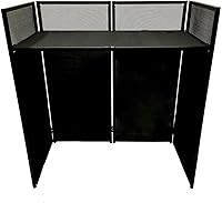 Vista 5 de DJ Event Facade White/Black Scrim Metal Frame Booth + 20" x 40" Flat Table Top Includes Both White and Black Panels + Carrying Cases!