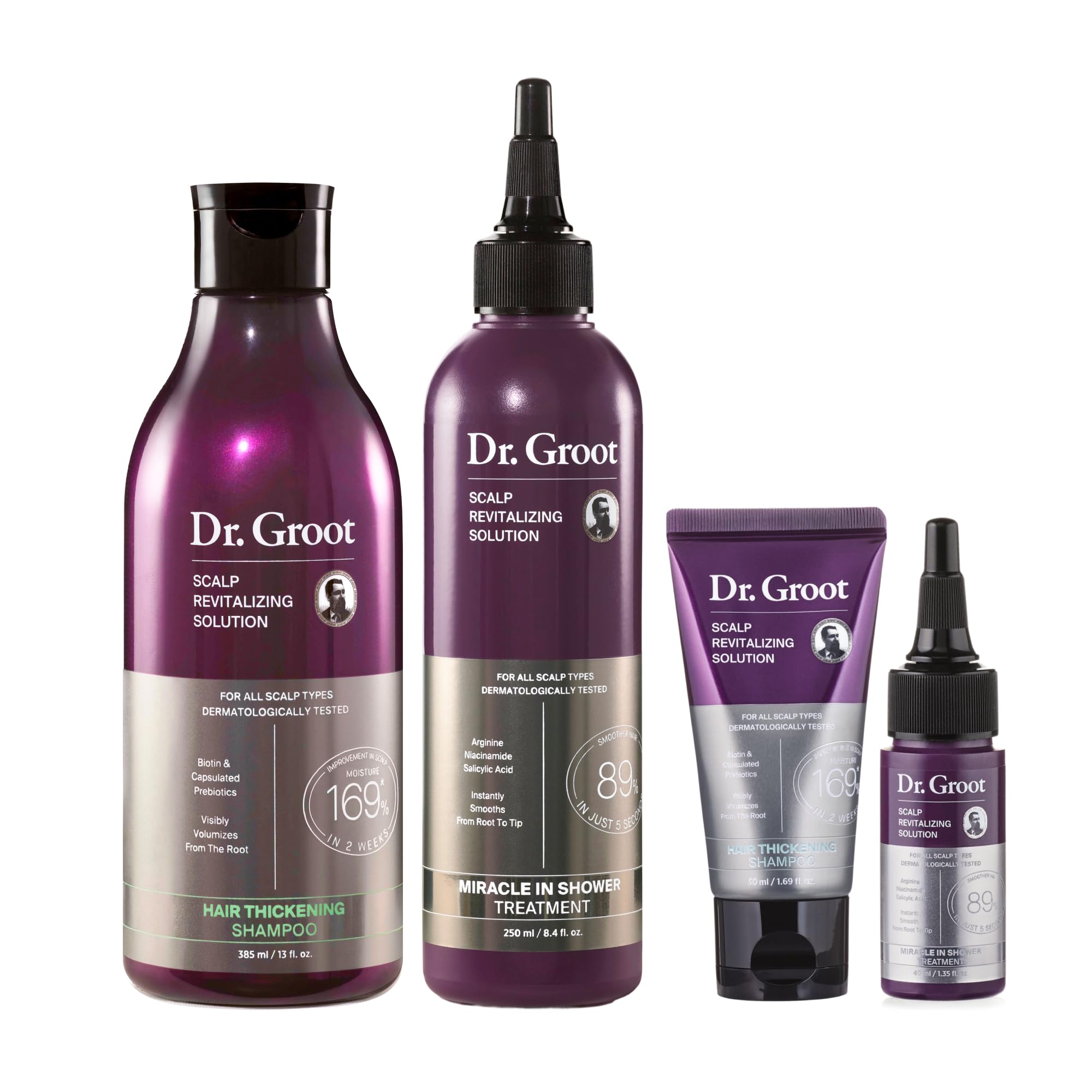 Thicken & Smooth at Home and On The Go Bundle for Hair Loss, Korean Hair Care, With Bioti…