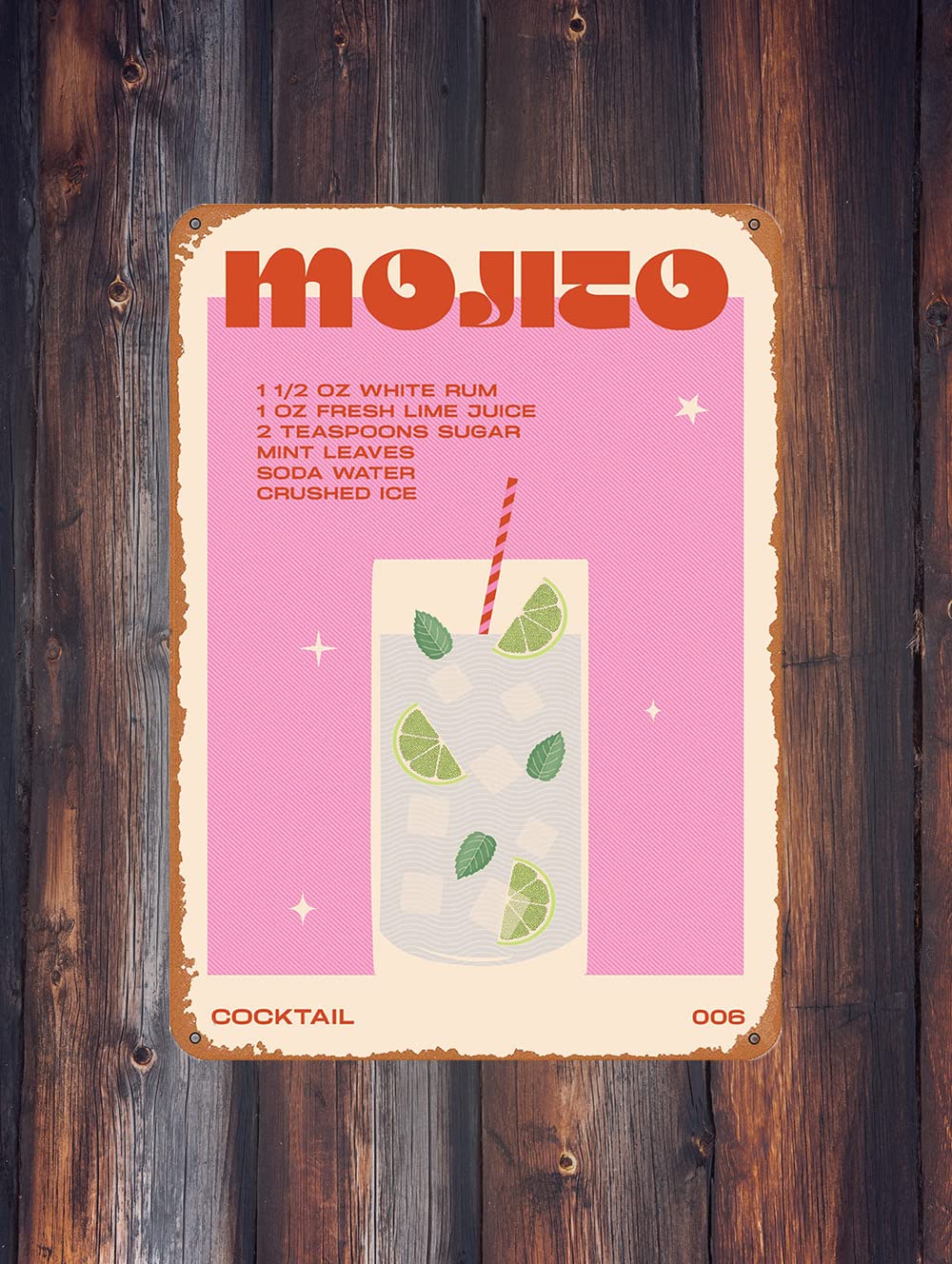 Plaque métal Mojito : Le cocktail qui te Menthe à la tête ! - Jour de Fête - Estival - Événements