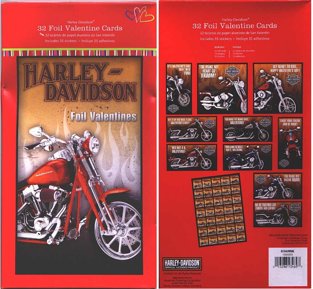 Amazon.com : Harley-Davidson 32 Foil Valentine Cards : Greeting Cards ...
