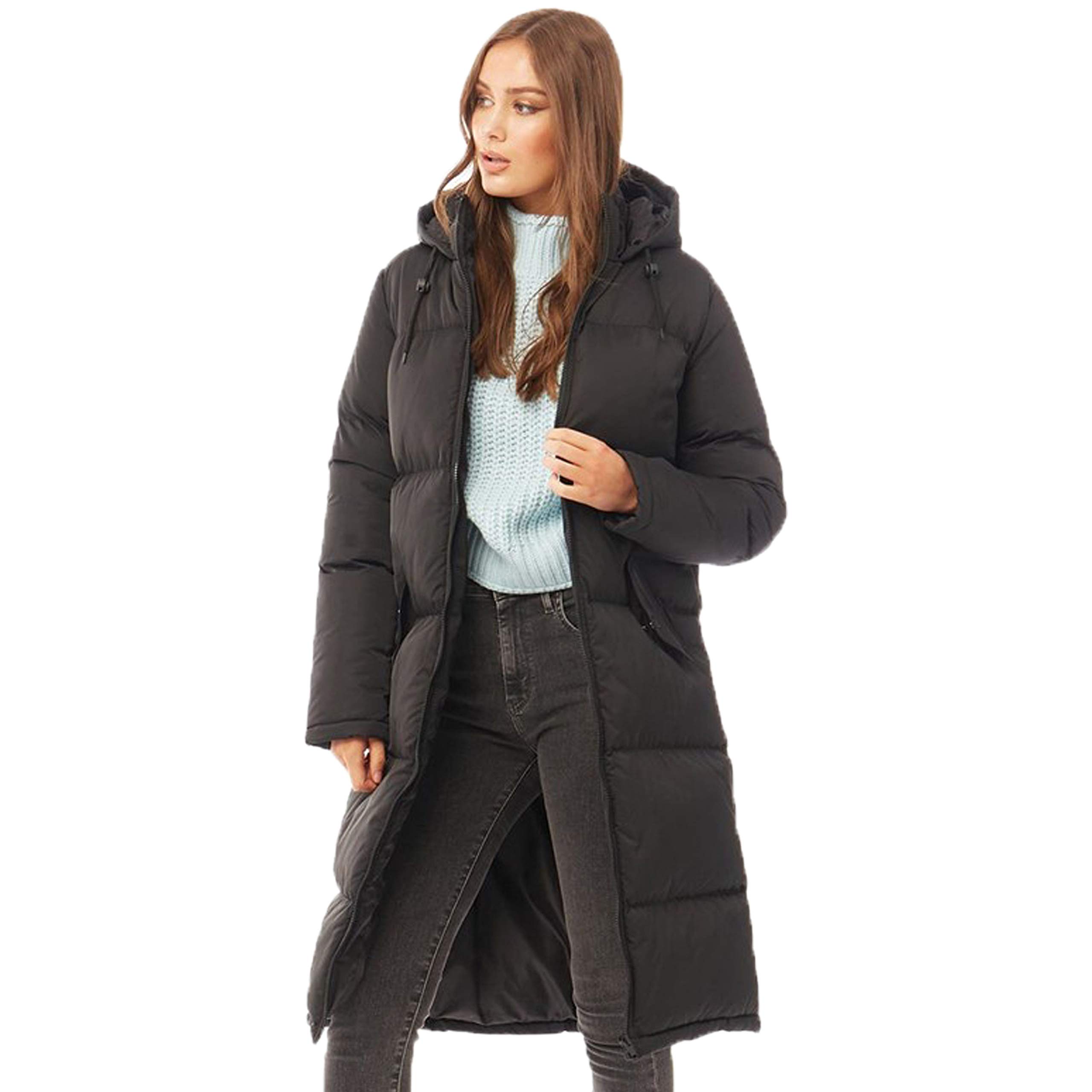 Womens Padded Jacket By Brave Soul CELLOMAX Hooded Coat Puffer Quilted Zip Up