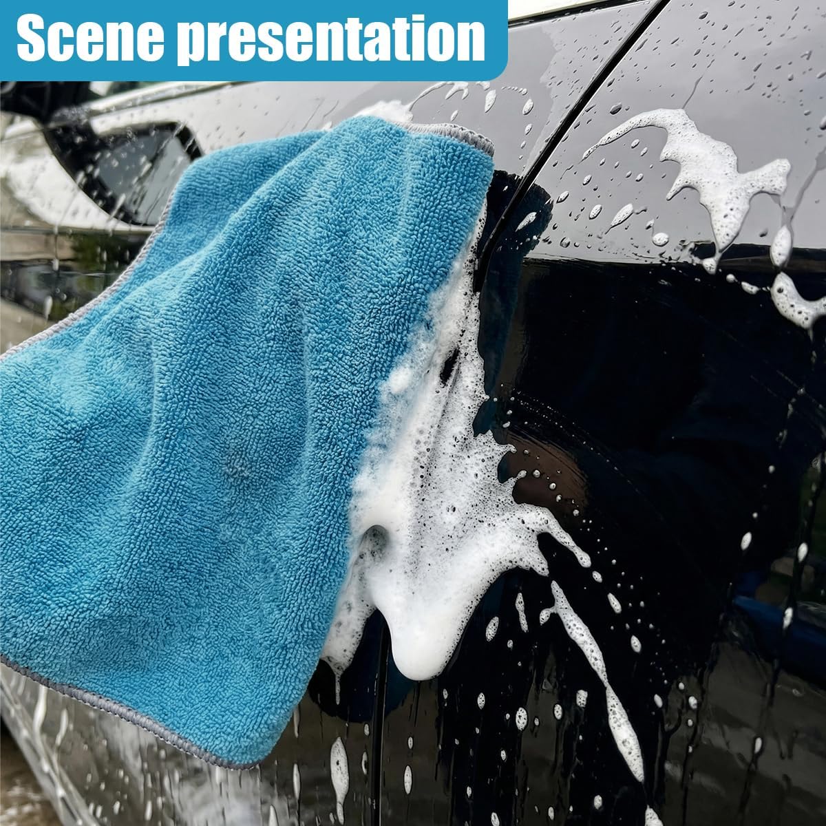 Craedli 3PCS Microfiber Towels for Cars, 17" x 17" 400GSM Microfiber Cleaning Cloth Car Drying Towel, Ultra Absorbent & Scratch-Free Auto Detailing Towel Wash Cloth for Car, Window, Household (42CM)