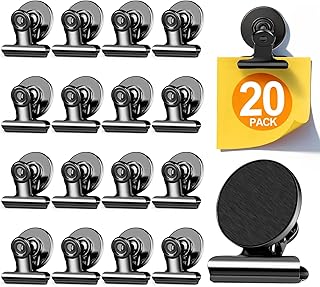 20 Pack Magnetic Clips, Fridge Magnets Refrigerator Magnets, Black Magnet Clips for Whiteboard, Clip Magnets for Photo Displays, Home, Office, Classroom