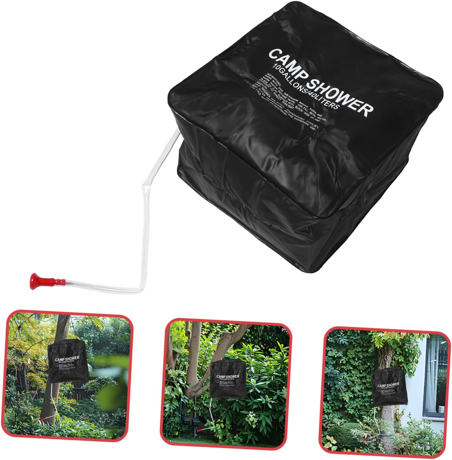 POPETPOP Solar Shower Bag Portable Camping Shower with Spray Head for Hiking Fishing Road Trips and Camping Activities