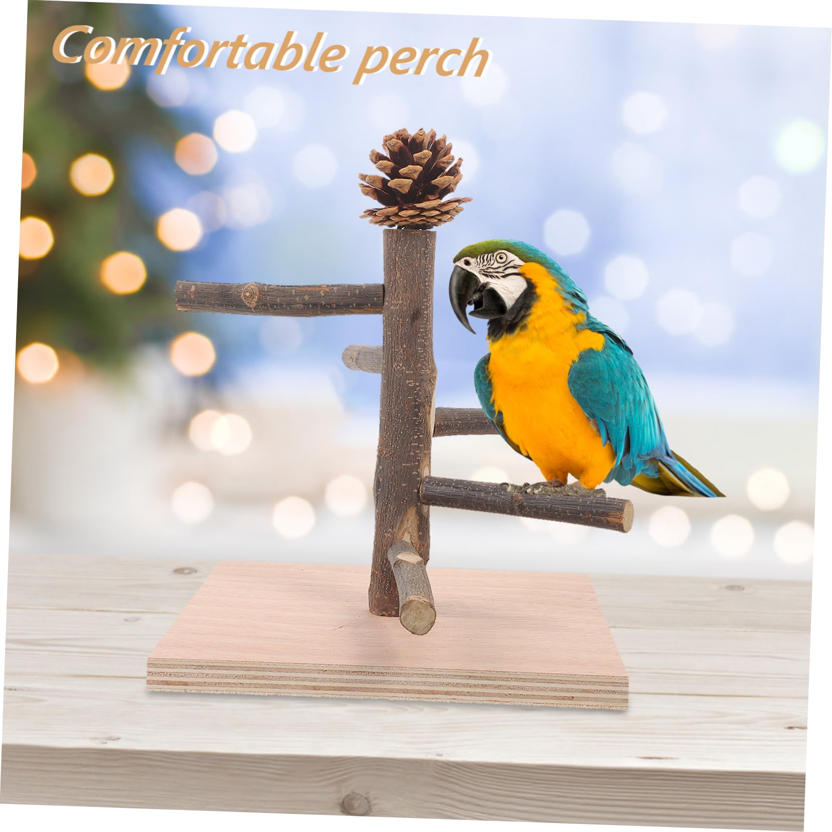 Kisangel 4 Piezas Marco De Entrenamiento De Loros Percha De Pájaro De Escritorio Percha De Pájaro De Mesa Puesto De Mesa para Loros Juguete Decorativo para Loros De Madera