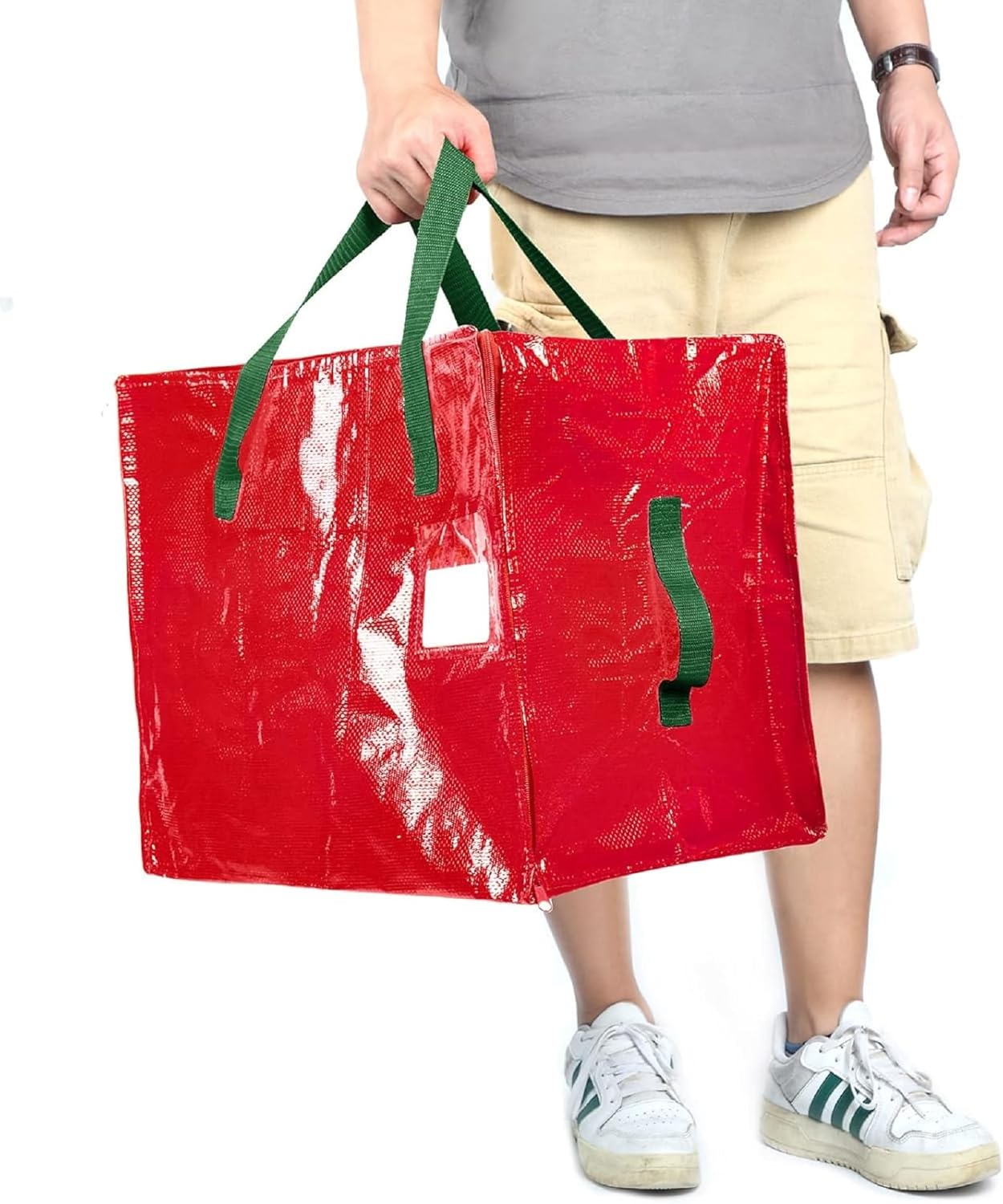 Shappy 6 Pcs Extra Large Storage Bags Jumbo Moving Bags Christmas Ornaments Container Heavy Duty Organizer Storage Bag with Zippers(Red,48 x 20",30 x 16",12 x 12")