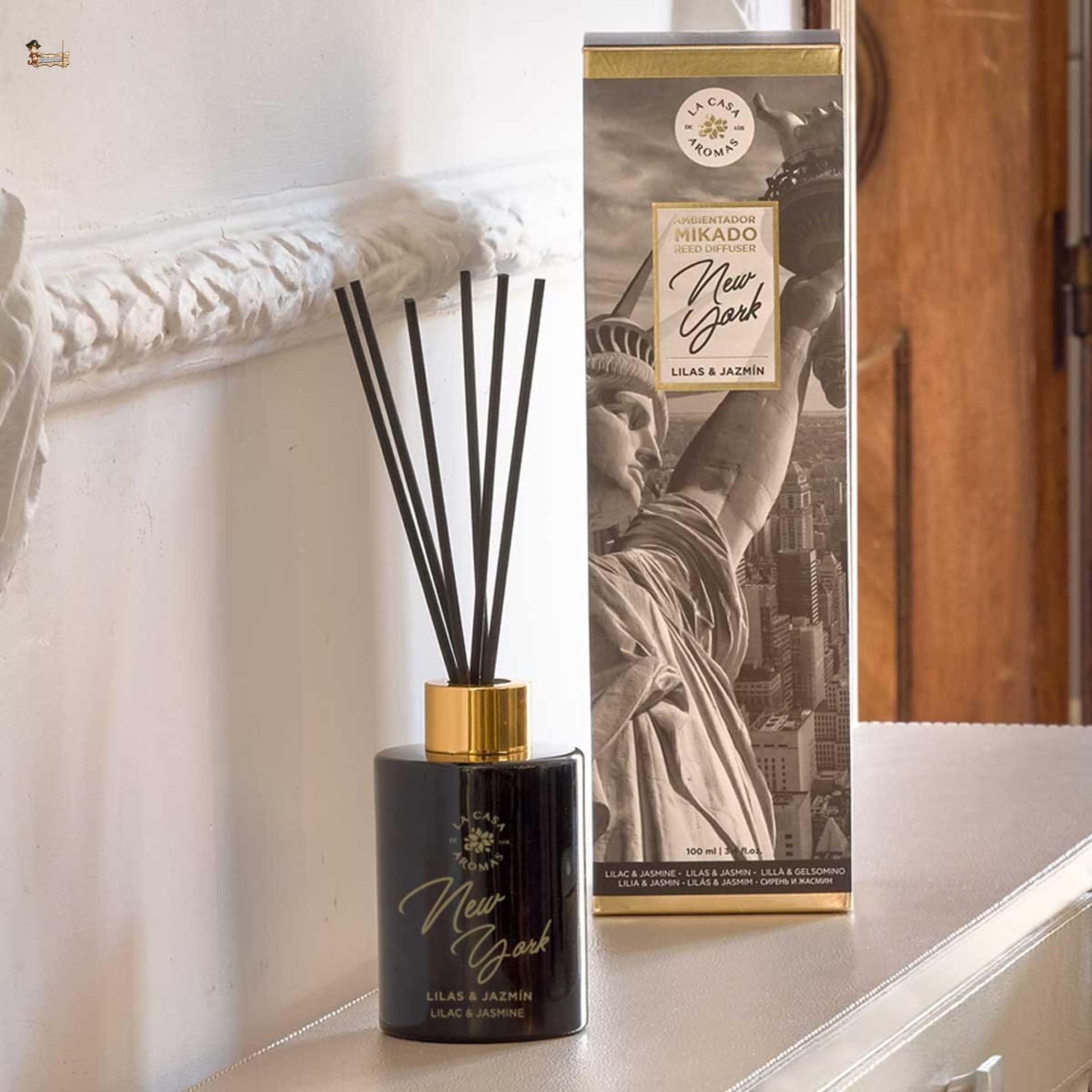 BricoLoco.com. Mikado Travel New York odświeżacz powietrza 100 ml. Bardziej wygodny i bezpieczny niż świece. Odświeżacz powietrza do domu, domu, pokoju. Drzewny zapach kwiatu (3)