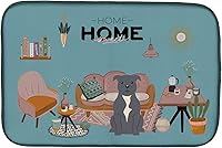 Vista 285 de Caroline's Treasures CK7824DDM - Tapete absorbente para secado de platos con diseño de bulldog inglés, rojo y blanco, para encimera de cocina, 14 x