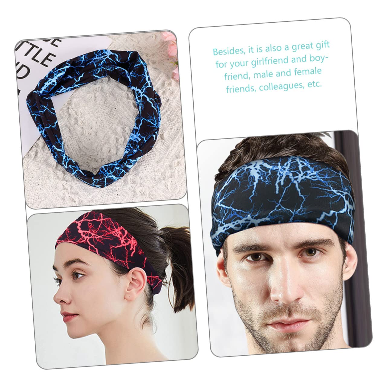 Kisangel 6piezas Bandas De Sudor Multifuncionales para Deportes Diademas Transpirables y Cómodas para Yoga Running y Entrenamiento
