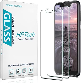 2 Pack Screen Protector For Motorola Moto G7 Play Tempered Glass, 9H Hardness, Easy to Install, Bubble Free
