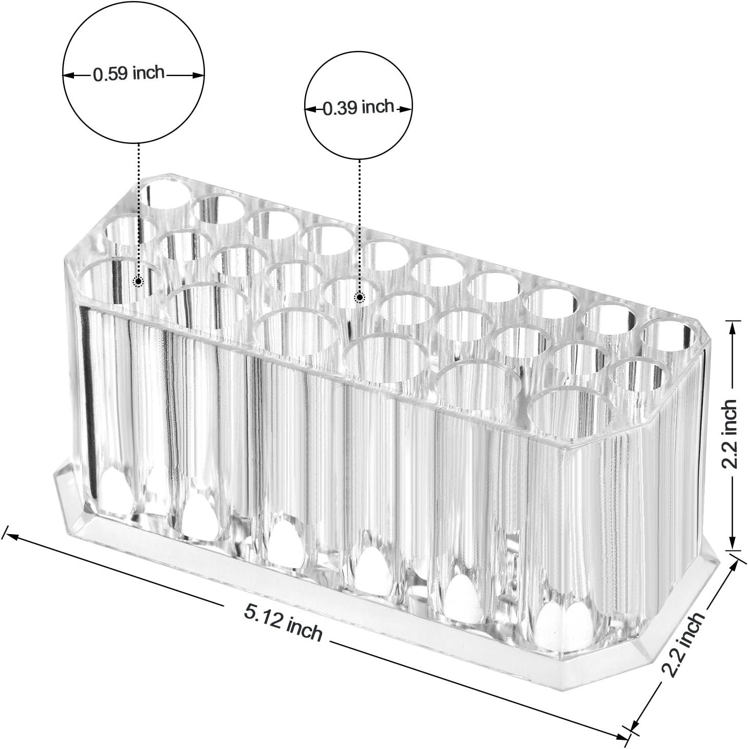 HBlife Clear Acrylic Makeup Eyeliner Lip Liner Holder Organizer, 26 Slots