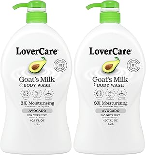 Lovercare 2-PACK Goat's Milk Moisturizing Body Wash Shower Cream Avocado 2 packs of 40.7 Fl Oz