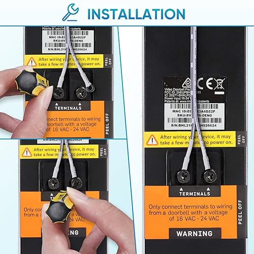 Miniatura 5 de Timbre de video con cable transformador de corriente, adaptador de corriente cableado, compatible con anillo, para timbre de video Nest (con cable