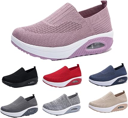 Women Orthopedic Sneakers Walking Shoes,Mesh Breathable Arch Support Slip-on Light Air Cushion Orthopedic Sneakers Diabetic Shoes