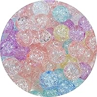 Vista 24 de 100 piezas de cuentas de vidrio craquelado de 8 mm redondas de cristal transparente para manualidades, cuentas espaciadoras de cristal para joyería