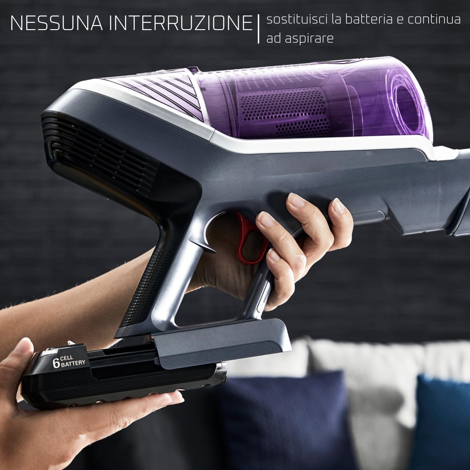 Rowenta ZR009700 Batteria Rimovibile da 22 V, per X-Force Flex 8.60, Compatibile con la Gamma RH96/TY96/EO96, 35 min di Autonomia Aggiuntivi
