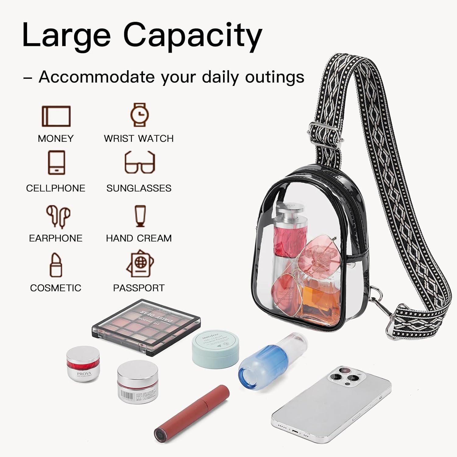 Telena Clear Bag for Stadium Events Women's Clear Purses for Women Stadium Crossbody Bag | Stadium Events, Clear Purses, Women, Stadium - Image 3