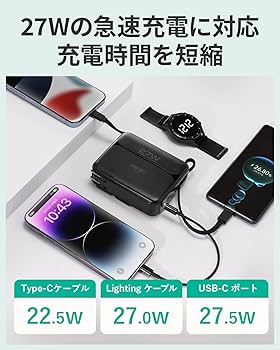 モバイルバッテリー20000mAh複数のUSBポートを備えたスマートフォン充電器 モバイルバッテリー スマホ充電 20000mAh 5台同時充電可能 小型