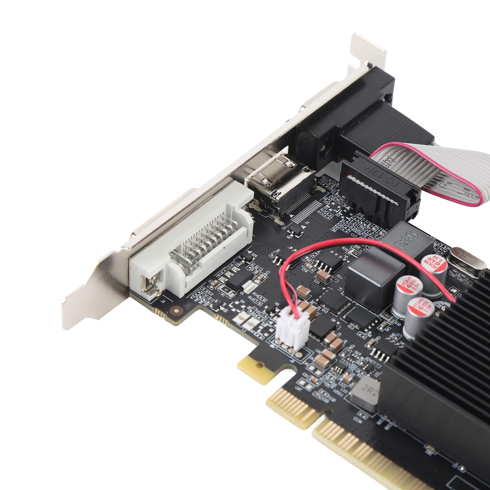 Dpofirs GT610 1 GB DDR3 Scheda Grafica a Basso Profilo a 64 Bit, Nessun Design Silenzioso di Alimentazione Esterno, PCIe 2.0 X16 per 11 10 Linux per il Desktop per Computer