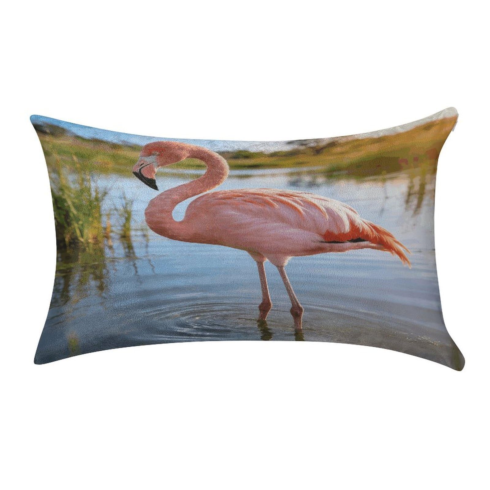 Fodpand Style Elegant Flamingo With National Flag Pillowcase,Elegant Designed Home Decor,Velvet Pillowcase,Soft And Cozy,Pillow Case Cover With Hidden Zipper For Bedroom, Sofa, Couch