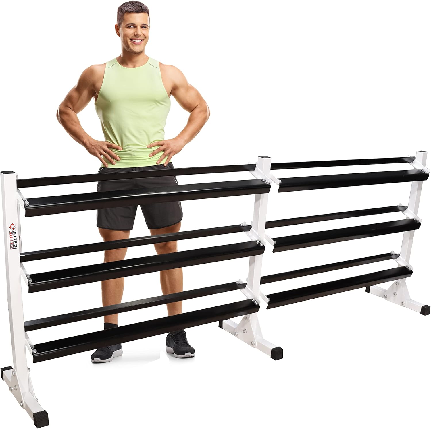 DF518- Heavy Duty 8 Foot Three-Tier Dumbbell Rack by Deltech Fitness