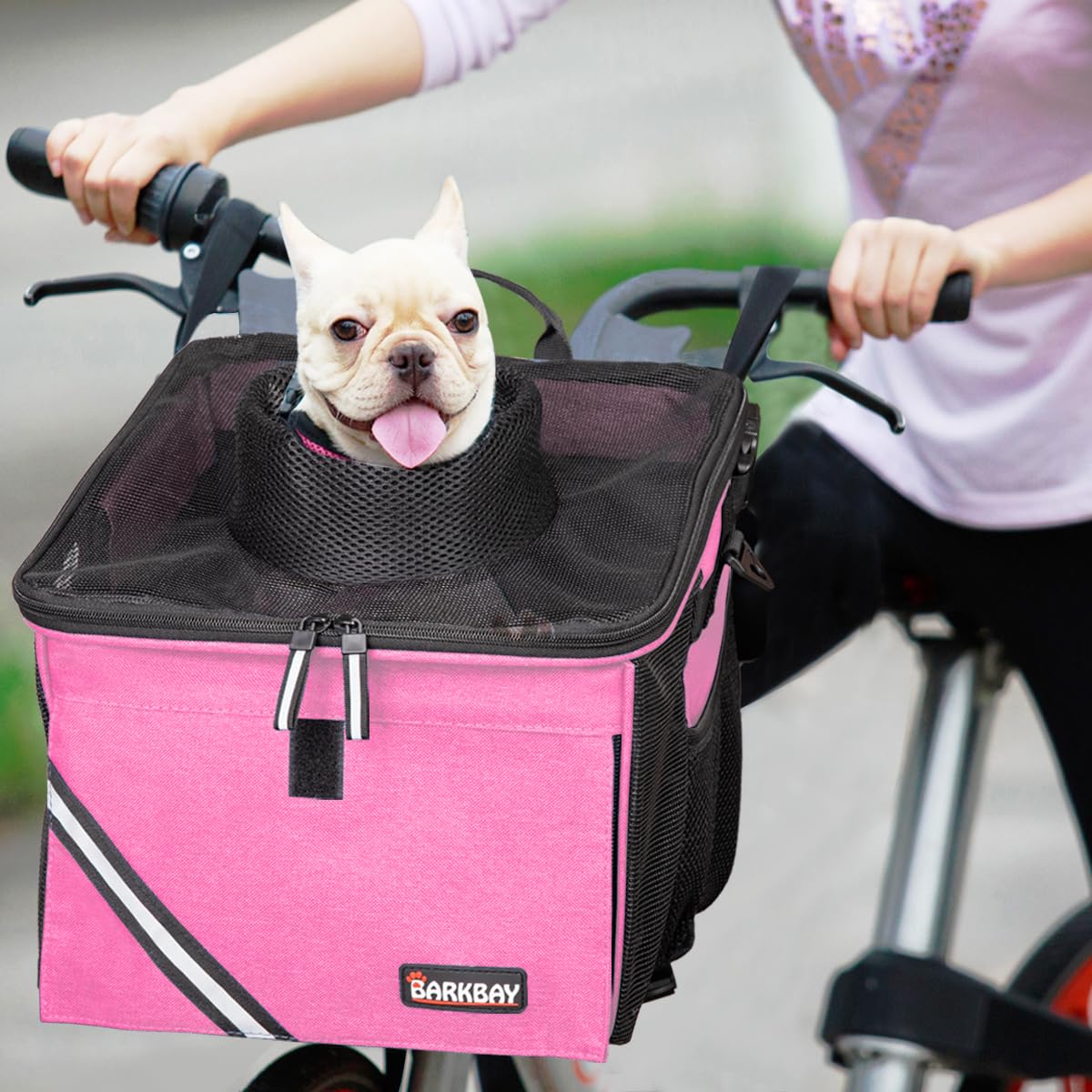 Pet Carrier Bicycle Basket Bag Pet Carrier/Booster Backpack for Dogs and Cats with Big Side Pockets,Comfy & Padded Shoulder Strap,Travel with Your Pet