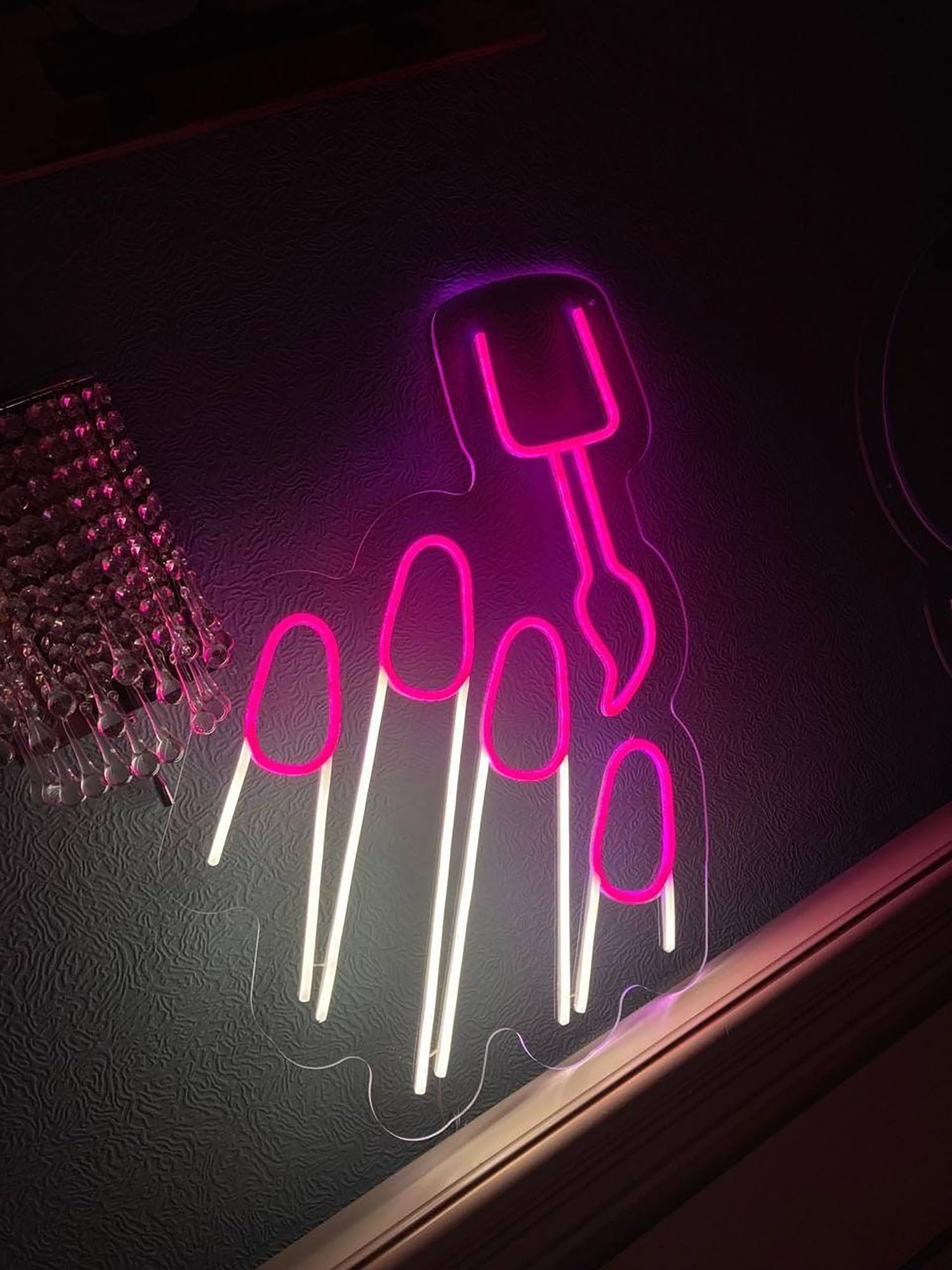 Nail Salon HKT Hair Washing, Cutting and Styling Combo LED Neon Sign for Wall Decor USB Adjustable Brightness Living Room Bars Pub Club Gatherings Art Wall Decor