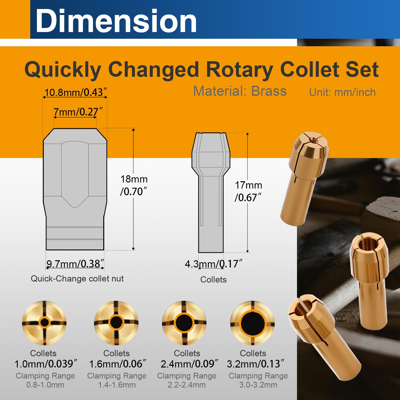 Dremel Collet Set - 2 Sets Rotary Tool Collets -2