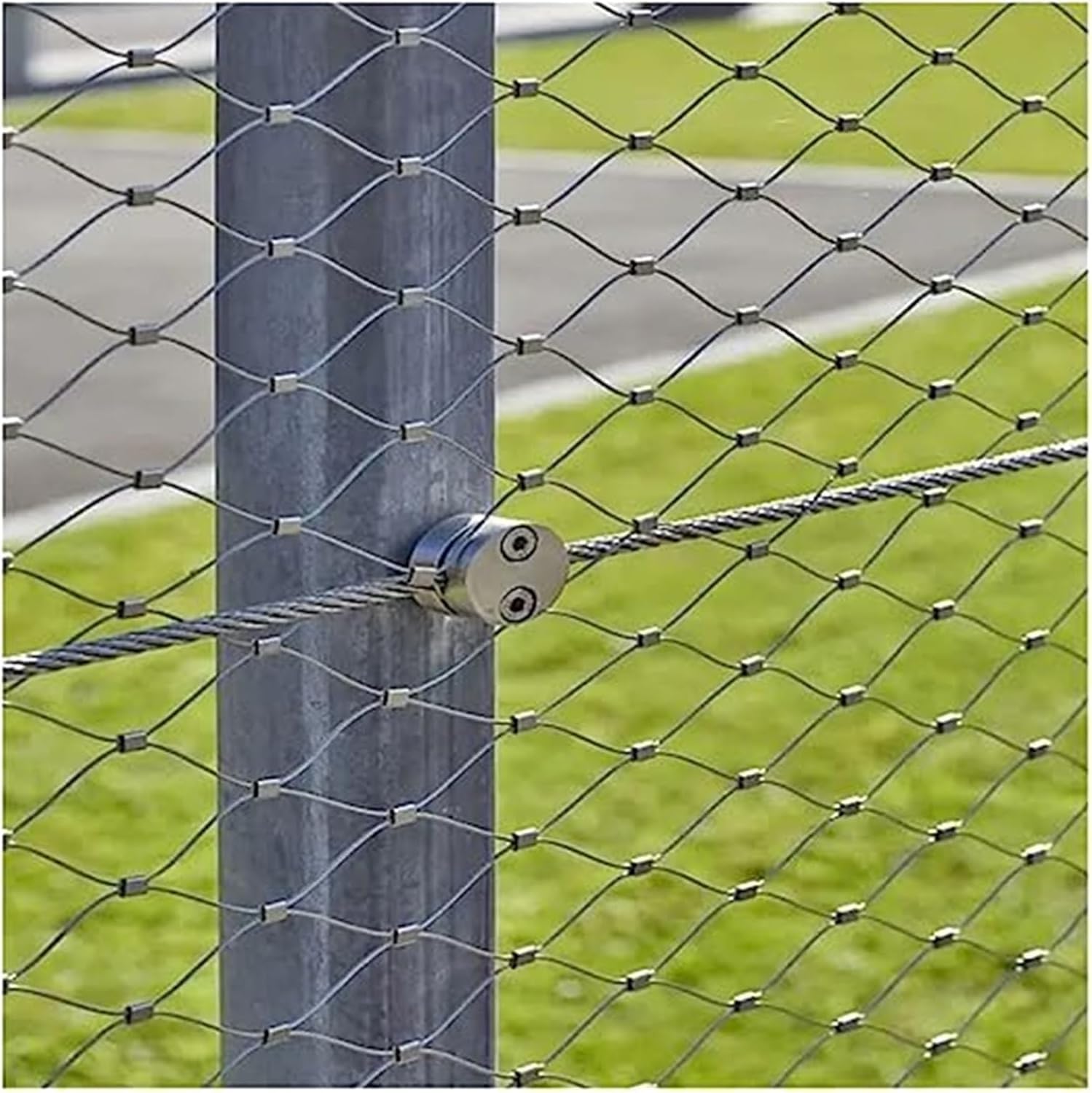 JvFbjLF Stainless Steel Rope Mesh Durable Fence Mesh Snap Connections Flexible Woven Fence Mesh Holes For Farm Garden(Thickness 1.5mm,4cm)