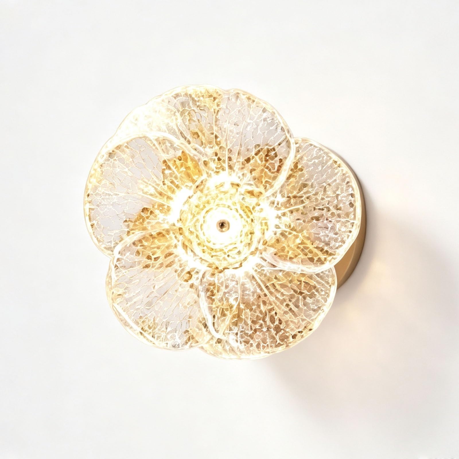 LUOYAOB Flower Glass Wall Sconce Clear Wall Lamp Fixture 3 Light Fixture