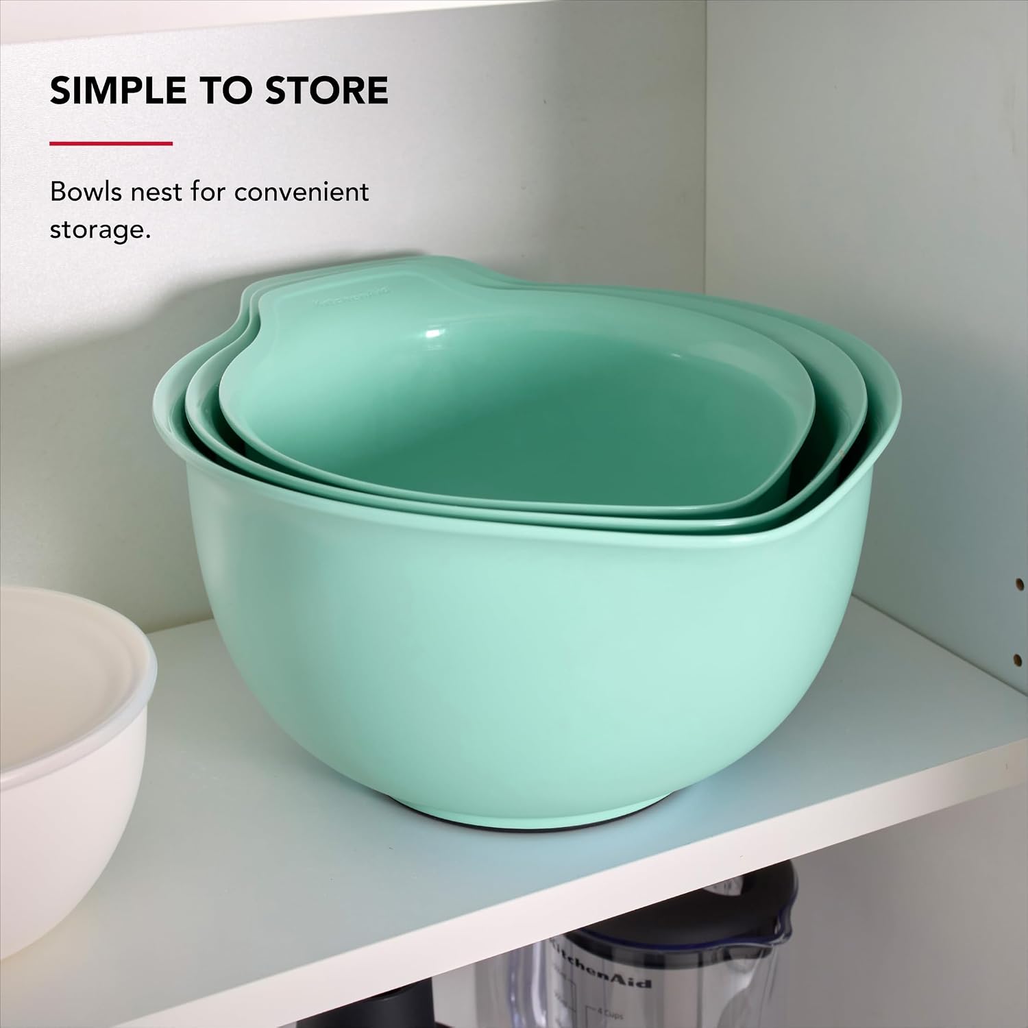 KitchenAid Universal Nesting Plastic Mixing Bowls, Set of 3, Spearmint