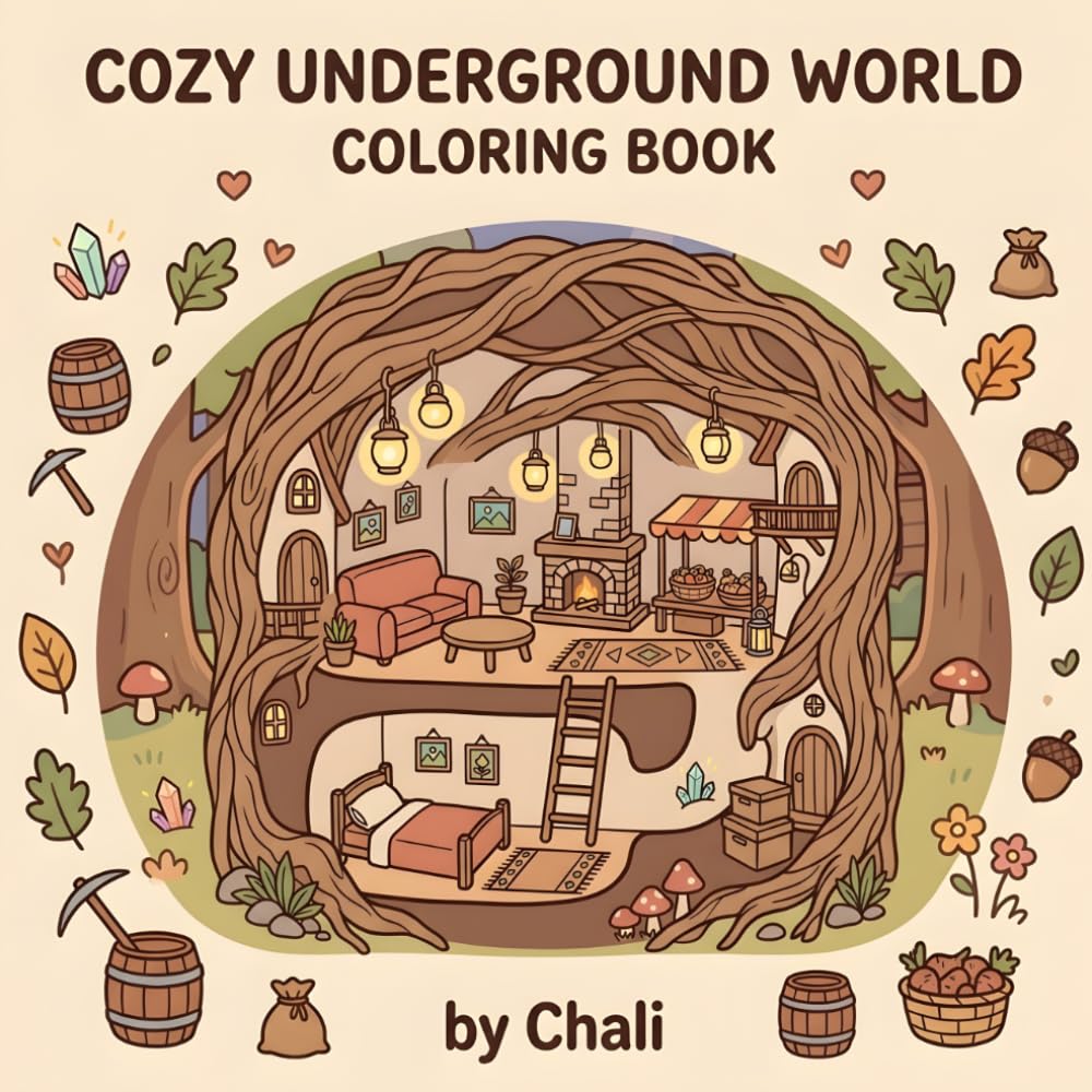 Cozy Underground World: Coloring Book