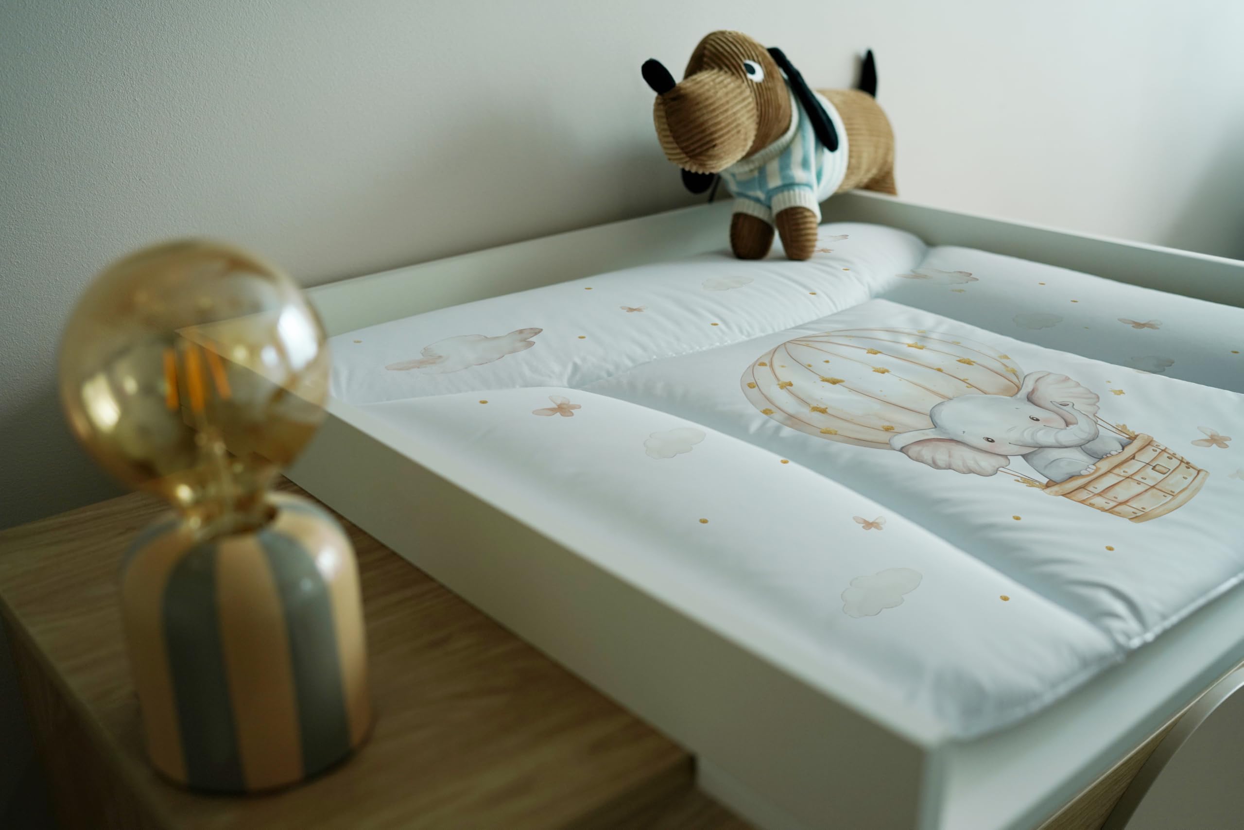 Ceba Baby Fasciatoio Materassino 70x50 cm Elefante nel pallone - Cuscino Lavabile Impermeabile Öko-Tex