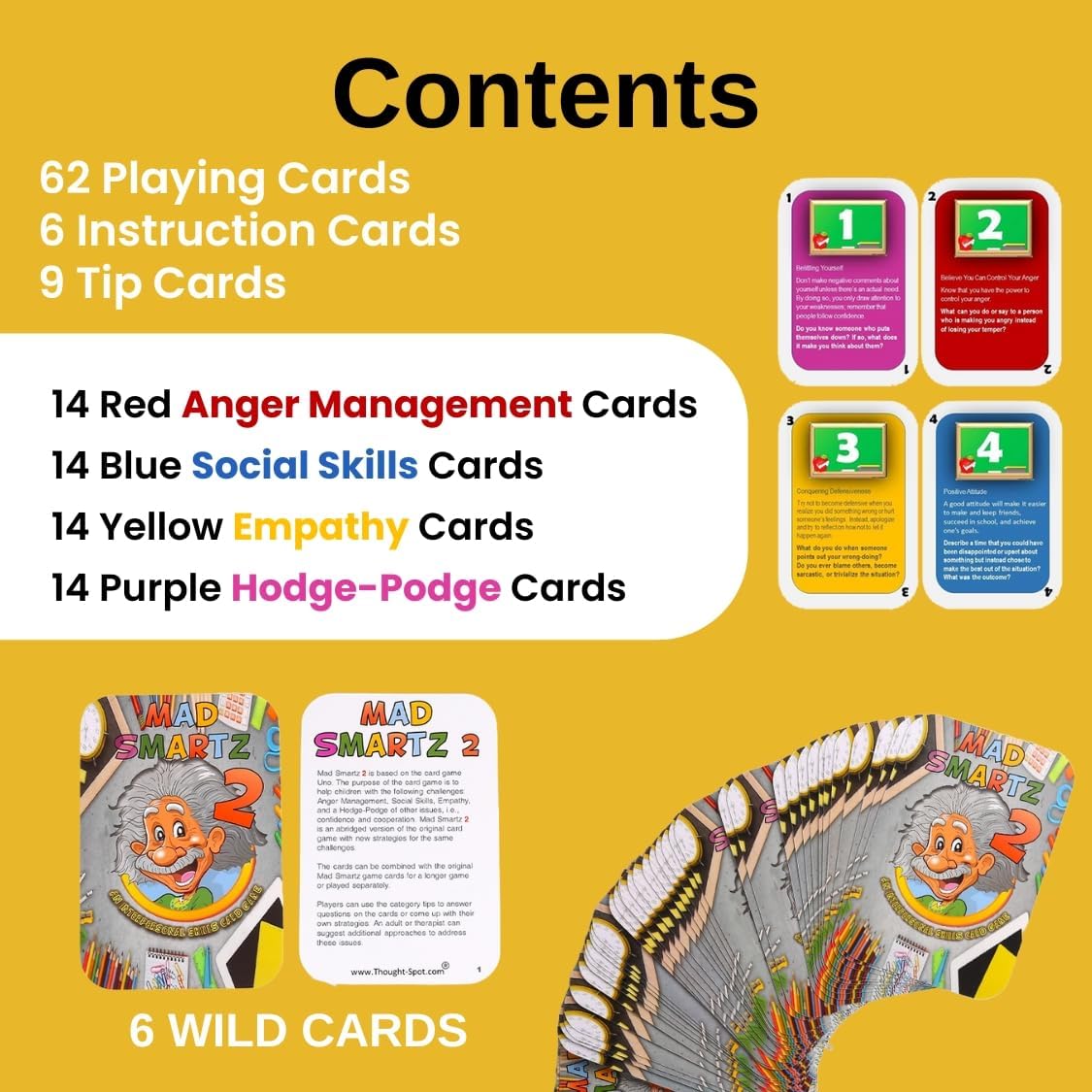 Thought-Spot Mad Smartz 2 Abridged Social Skills & Anger Management Game | SEL Therapy & CBT Tool for Emotional Regulation | for Kids 6+ | Home, School, or Therapy | Autism & ADHD Must-Have