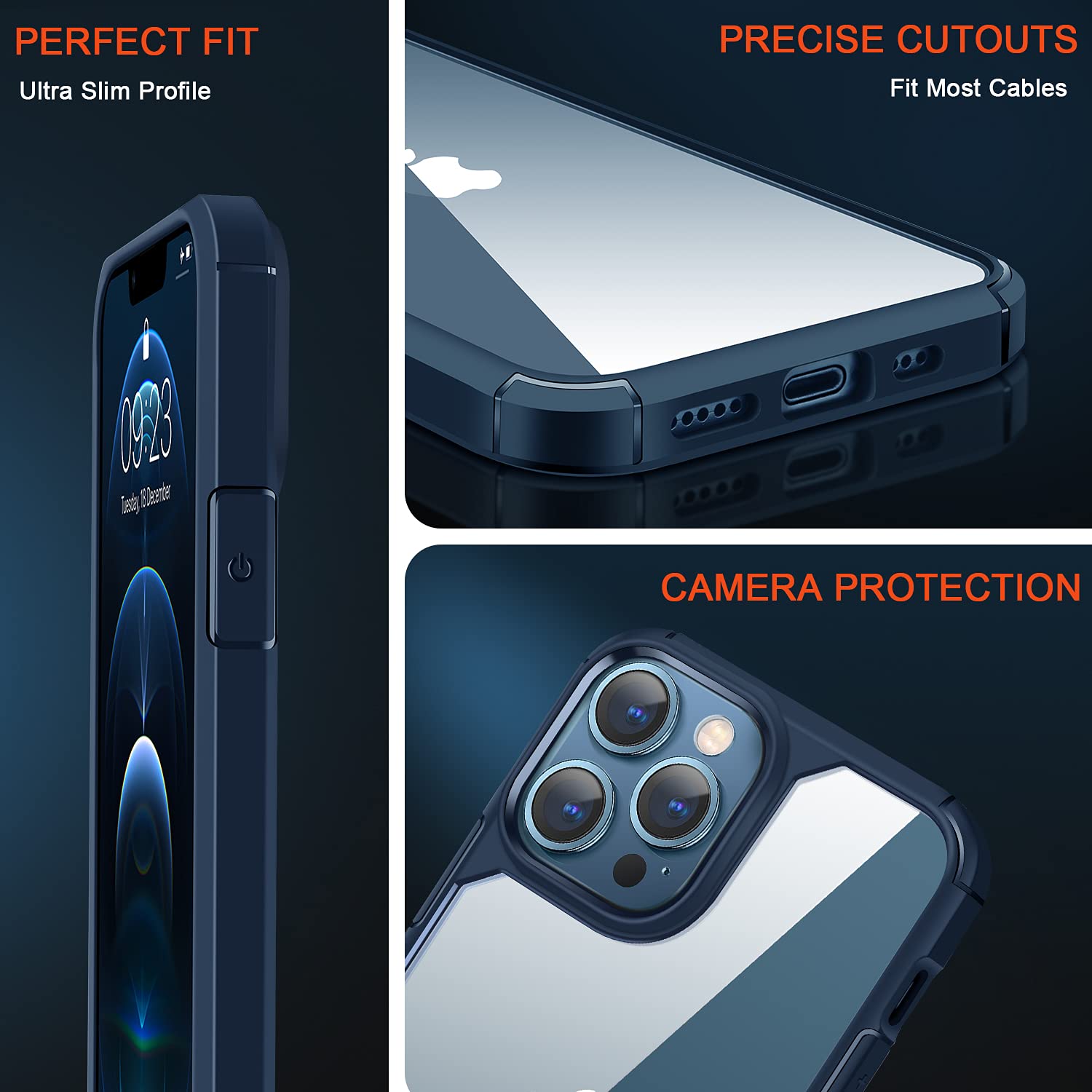 Custodia IPhone 13 TENDLIN - Trasparente PC Antiurto TPU Morbido Nero