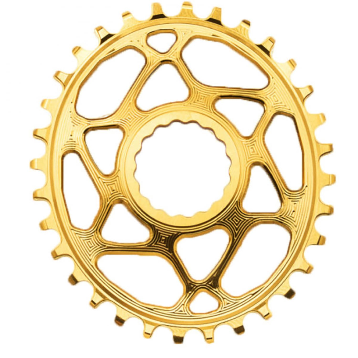ABSOLUTE BLACK Spiderless Cinch DM Oval Boost Chainring, 26T - Gold - RFOVBOOST26GL