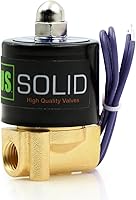 U.S. Solid 1/4" Brass Solenoid Valve 12V DC Normally Closed VITON Seals - Direct Acting for Air Gas Fuel Irrigation RO Systems
