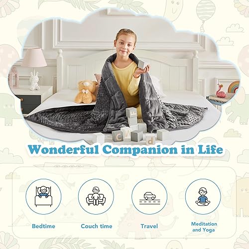 Miniatura 9 de CuteKing Manta con peso para adultos manta con peso con cuentas de vidrio de primera calidad - Manta pesada transpirable para un sueño cómodo -