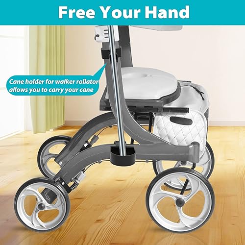 Miniatura 2 de Soporte de bastón para rodillos Nitro con marco plano, soporte para bastón de andador, soporte de muleta ajustable para sillas de ruedas, rodillos,