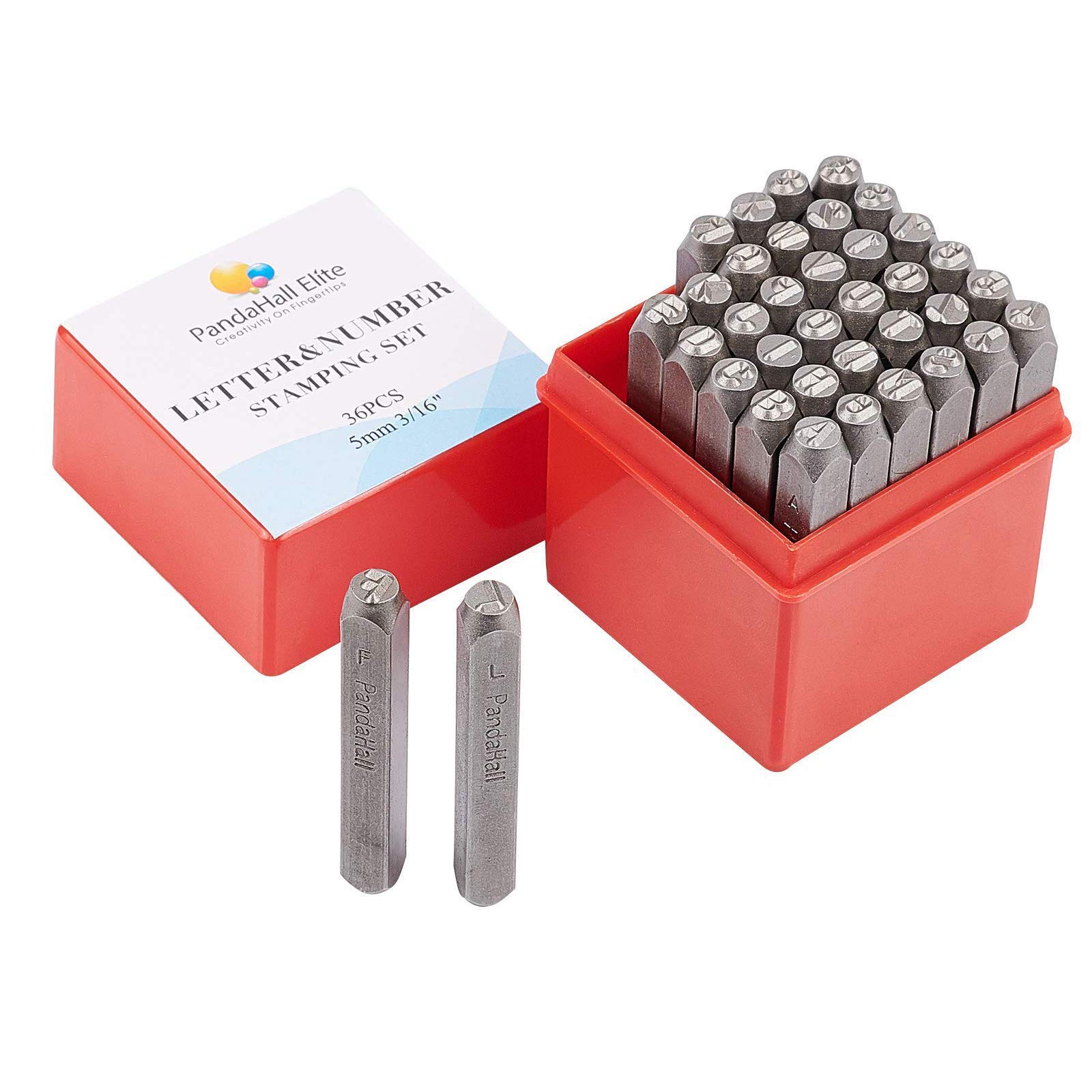 Buy PH PandaHall 36 Pcs Letter Number Ampersand Metal Stamp Set, 5mm