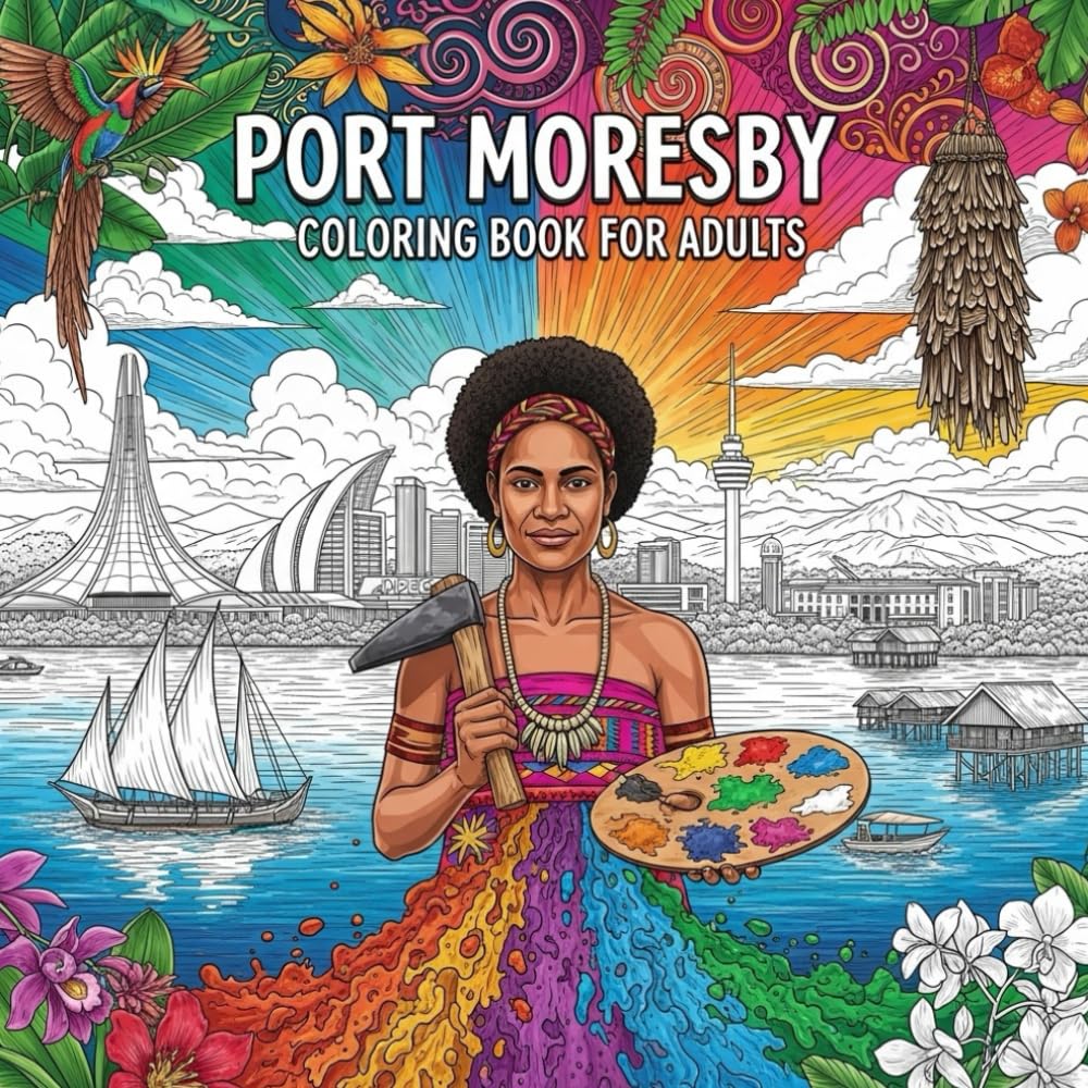 Port Moresby Coloring Book for Adults: From the Heart of Papua New Guinea Bold and Easy Pages Simple Designs for Travel and Relaxation for Adults, ... Stress (Coloring series of European capitals)